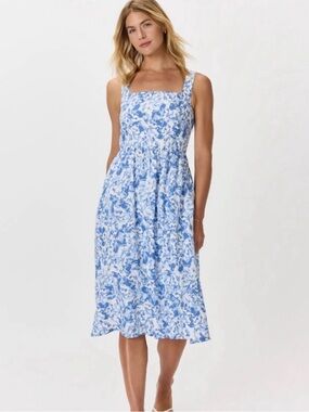 QUINCE 100% European Linen Fit and Flare Midi Dress size Large